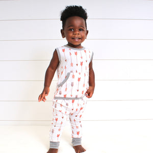 Front Opening Tank Romper in Fate's Arrows | Bamboo Viscose