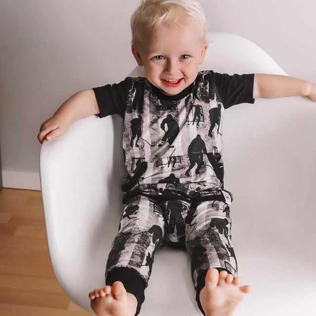 Front Opening Romper in Hockey | Bamboo Viscose