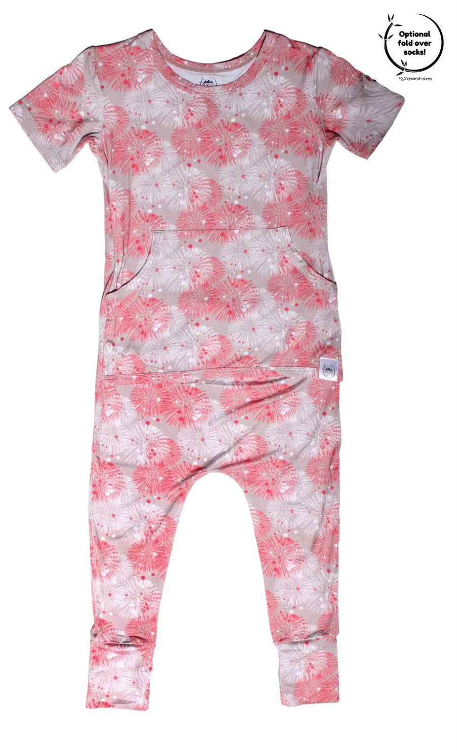Front Opening Romper in Fire Work It | Bamboo Viscose