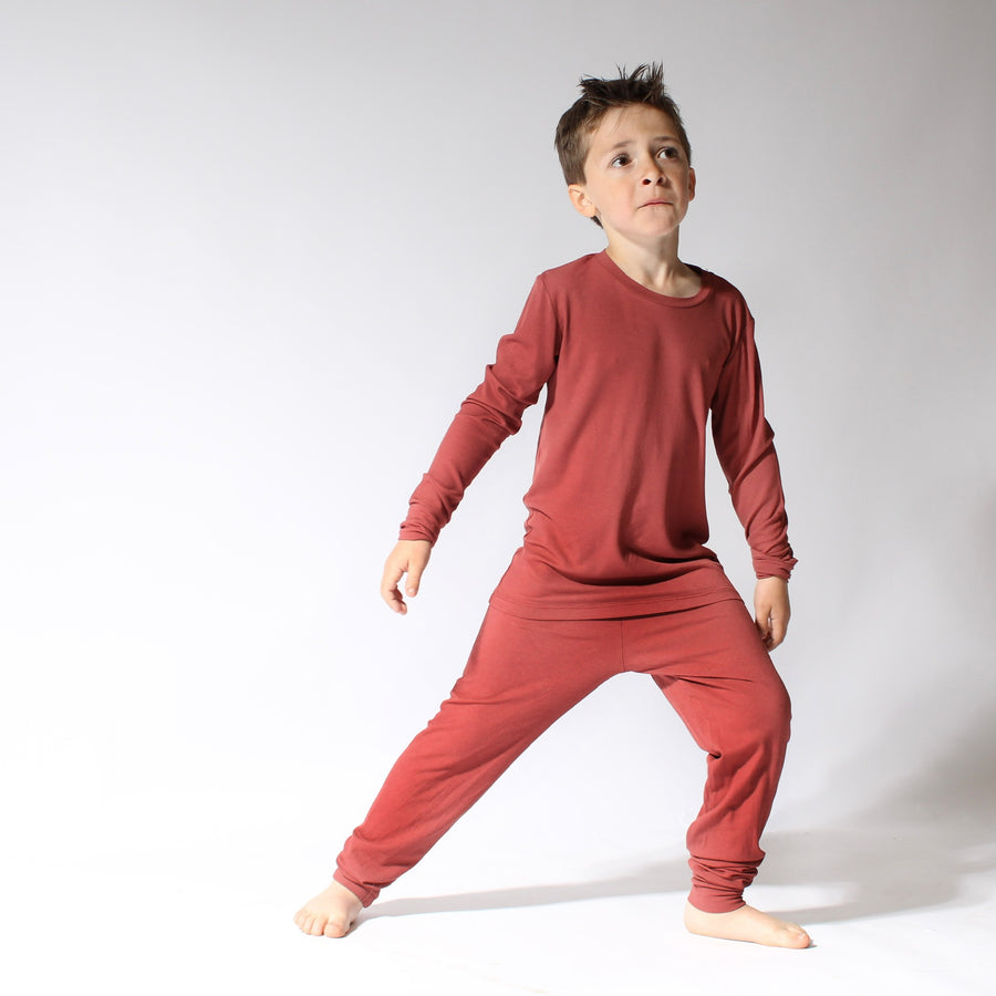 2 pc Loungewear Set in Memphis Rust | Ribbed Bamboo Viscose
