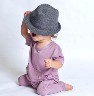 Front Opening Romper in Blushing Lilac | Bamboo Viscose