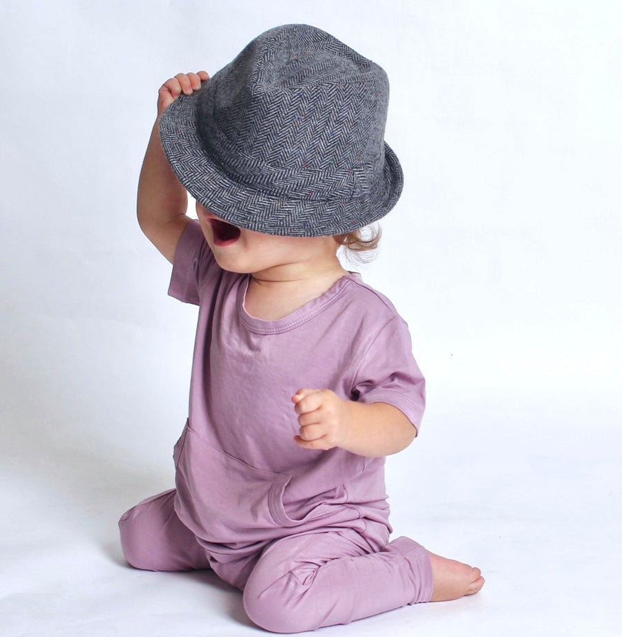 Front Opening Romper in Blushing Lilac | Bamboo Viscose