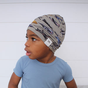 Beanie in Vintage Planes | Bamboo Viscose