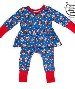 Front Opening Twirl Romper in Movie Night