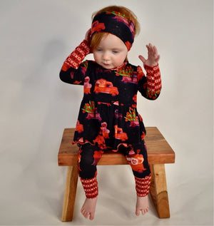 Front Opening Twirl Romper in Loads of Love | Bamboo Viscose