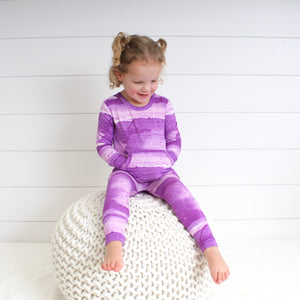 Front Opening Romper in Purple Frosting | Bamboo Viscose