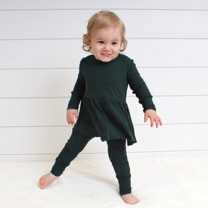 Front Opening Twirl Romper in Sage | Ribbed Bamboo Viscose