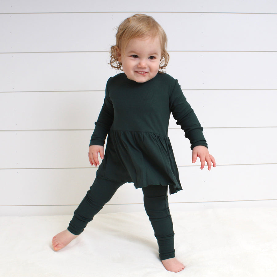 Front Opening Twirl Romper in Sage | Ribbed Bamboo Viscose