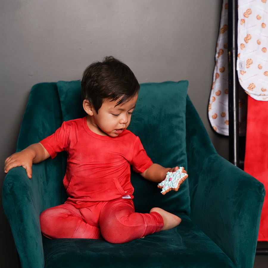 Front Opening Romper in Ruby Red | Bamboo Viscose