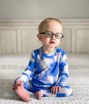 Front Opening Romper in Watching Clouds