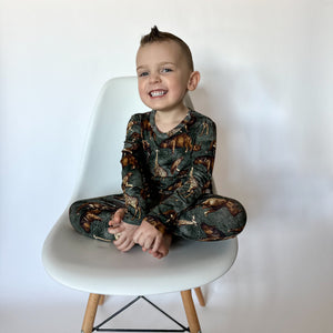 Front Opening Romper in Ugandan Safari | Bamboo Viscose