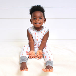 Front Opening Tank Romper in Fate's Arrows | Bamboo Viscose