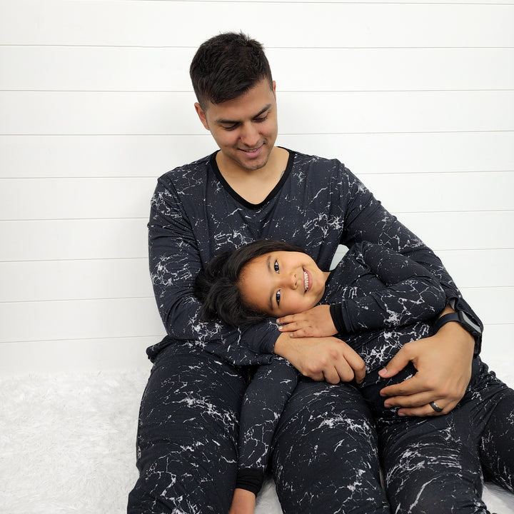 Men’s 2 pc Loungewear Set in Marbled Nitro | Bamboo Viscose
