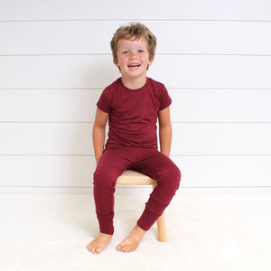 2 pc Loungewear Set in Cranberry | Bamboo Viscose
