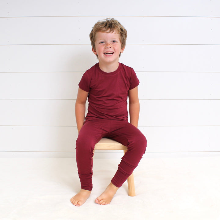 2 pc Loungewear Set in Cranberry | Bamboo Viscose