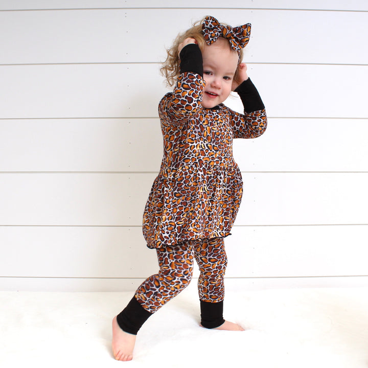 Front Opening Twirl Romper in Leopard King | Bamboo Viscose