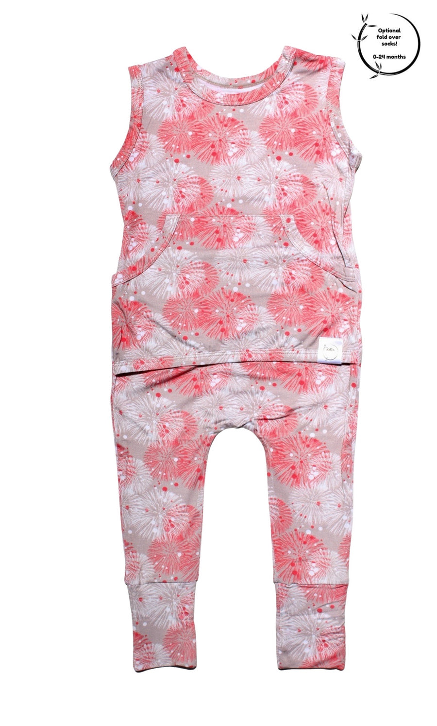 Front Opening Tank Romper in Fire Work It | Bamboo Viscose
