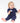 Front Opening Romper in Into The Blue | Ribbed Bamboo Viscose
