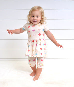 Front Opening Twirl Shortie Romper in Boho Candy Buttons