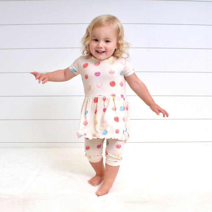 Front Opening Twirl Shortie Romper in Boho Candy Buttons | Bamboo Viscose