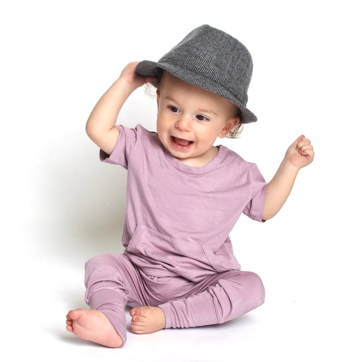 Front Opening Romper in Blushing Lilac | Bamboo Viscose