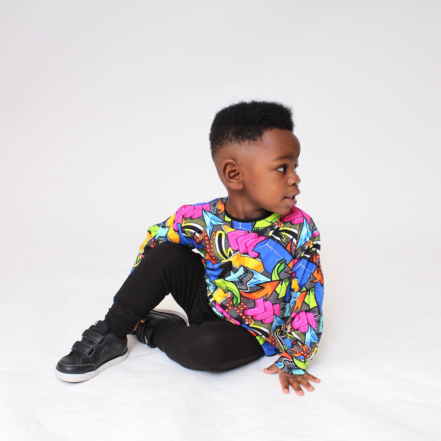 Crew Neck Sweater in Graffiti Way | Bamboo Viscose
