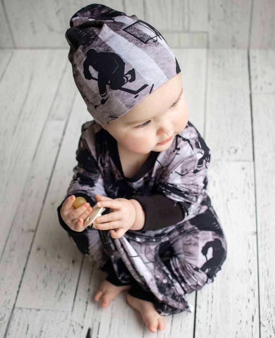 Front Opening Romper in Hockey | Bamboo Viscose