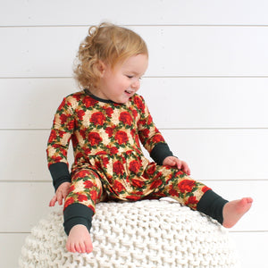 Front Opening Twirl Romper in Smell the Roses | Bamboo Viscose