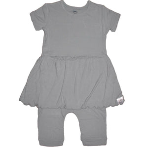 Front Opening Twirl Shortie Romper in Eucalyptus Grey | Bamboo Viscose