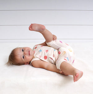 Front Opening Tank Shortie Romper in Boho Candy Buttons | Bamboo Viscose