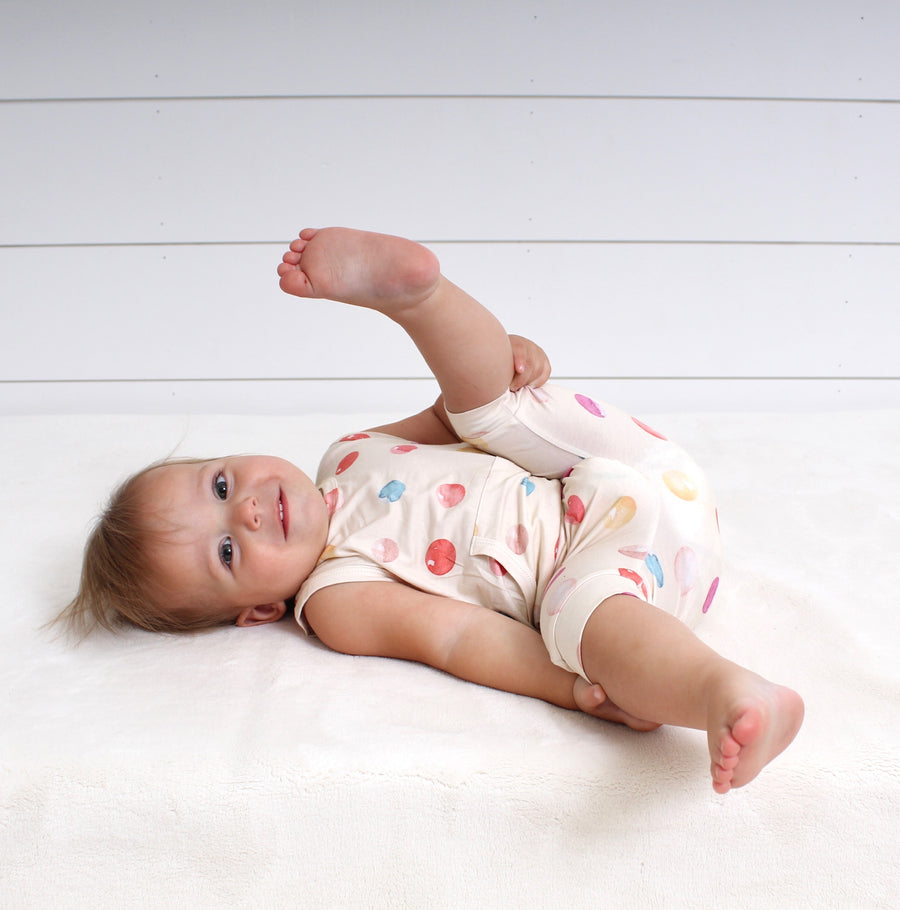 Front Opening Tank Shortie Romper in Boho Candy Buttons | Bamboo Viscose