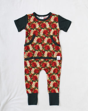 Front Opening Romper in Smell the Roses | Bamboo Viscose