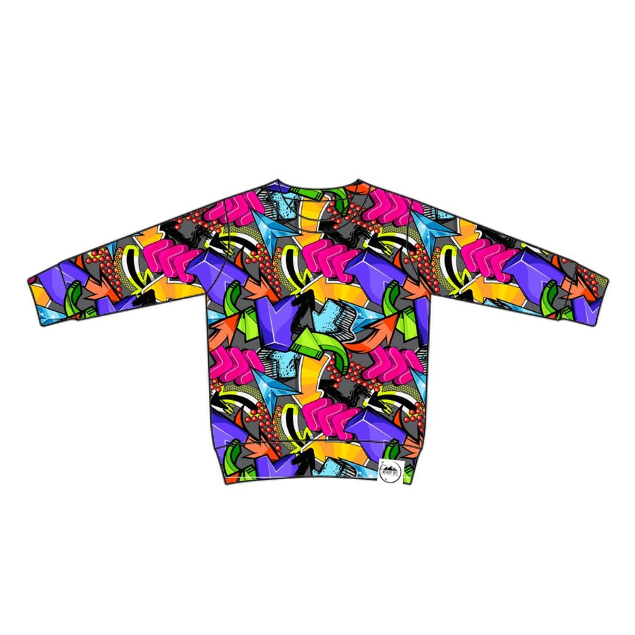 Crew Neck Sweater in Graffiti Way | Bamboo Viscose