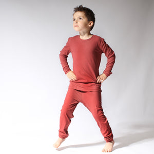 2 pc Loungewear Set in Memphis Rust | Ribbed Bamboo Viscose