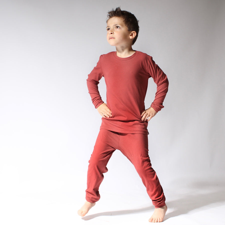 2 pc Loungewear Set in Memphis Rust | Ribbed Bamboo Viscose