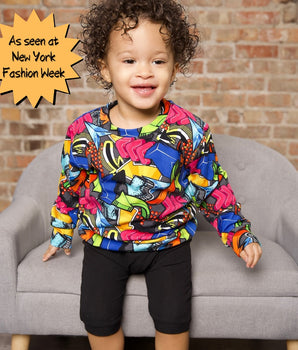 Crew Neck Sweater in Graffiti Way