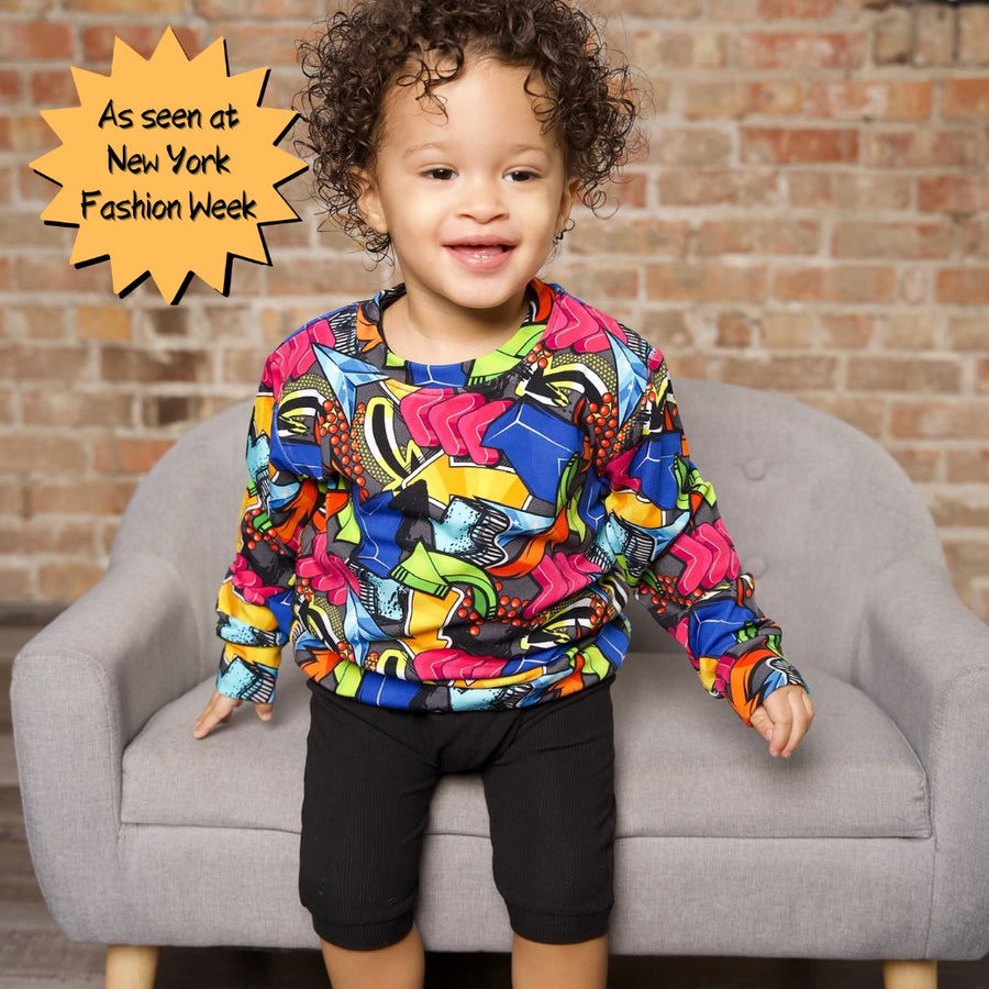 Crew Neck Sweater in Graffiti Way | Bamboo Viscose